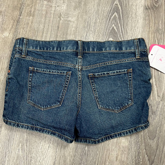 Isabel Maternity Medium Wash Side Panel Midi Jean Shorts - Size 16/33 - NWT - Picture 7 of 8